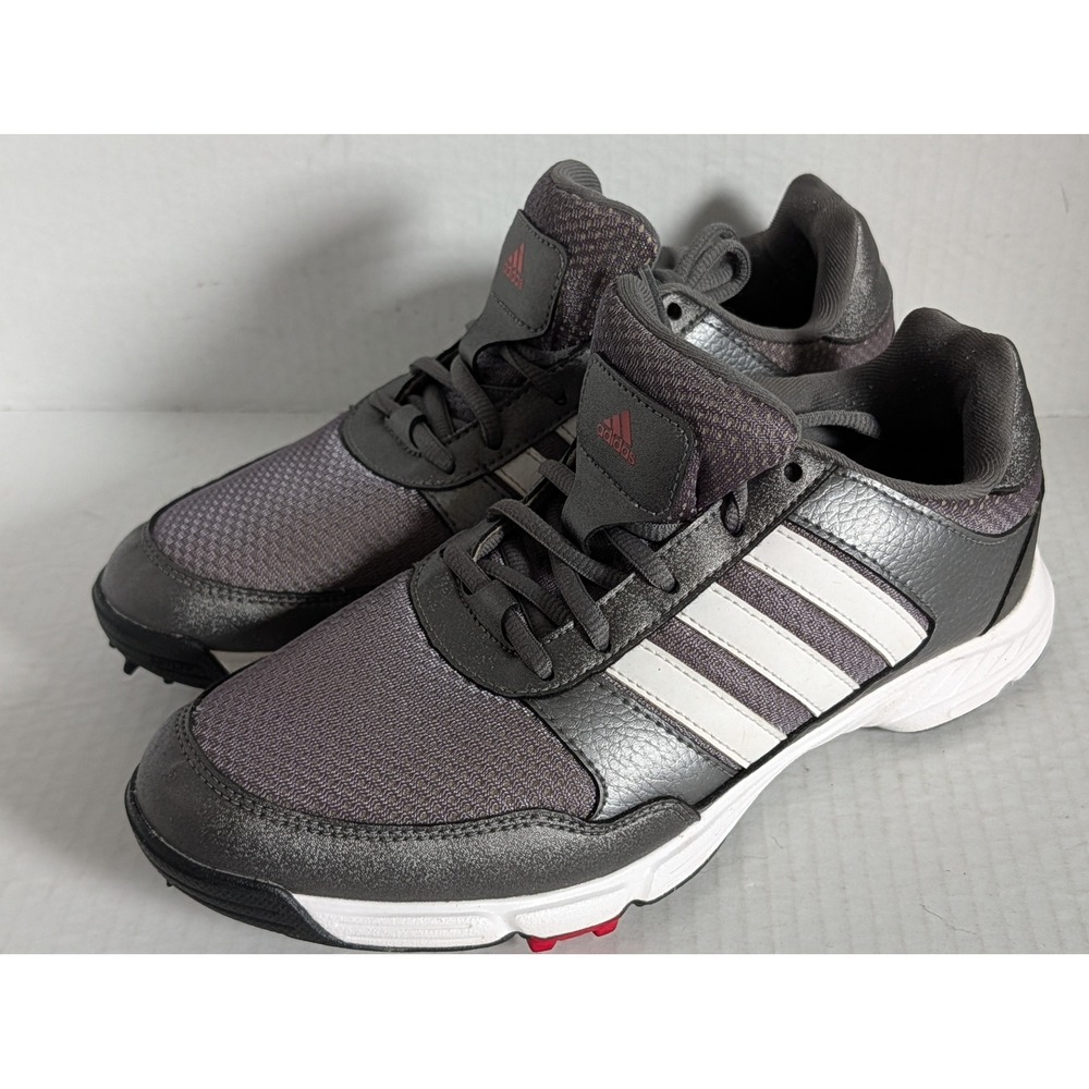 adidas Men's Golf Shoes 044682 Gray White Red Soft Spikes Cleats Size 7